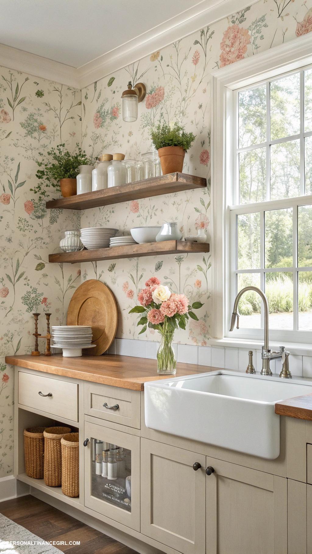cheap updates for home Add peel and stick wallpaper in kitchens