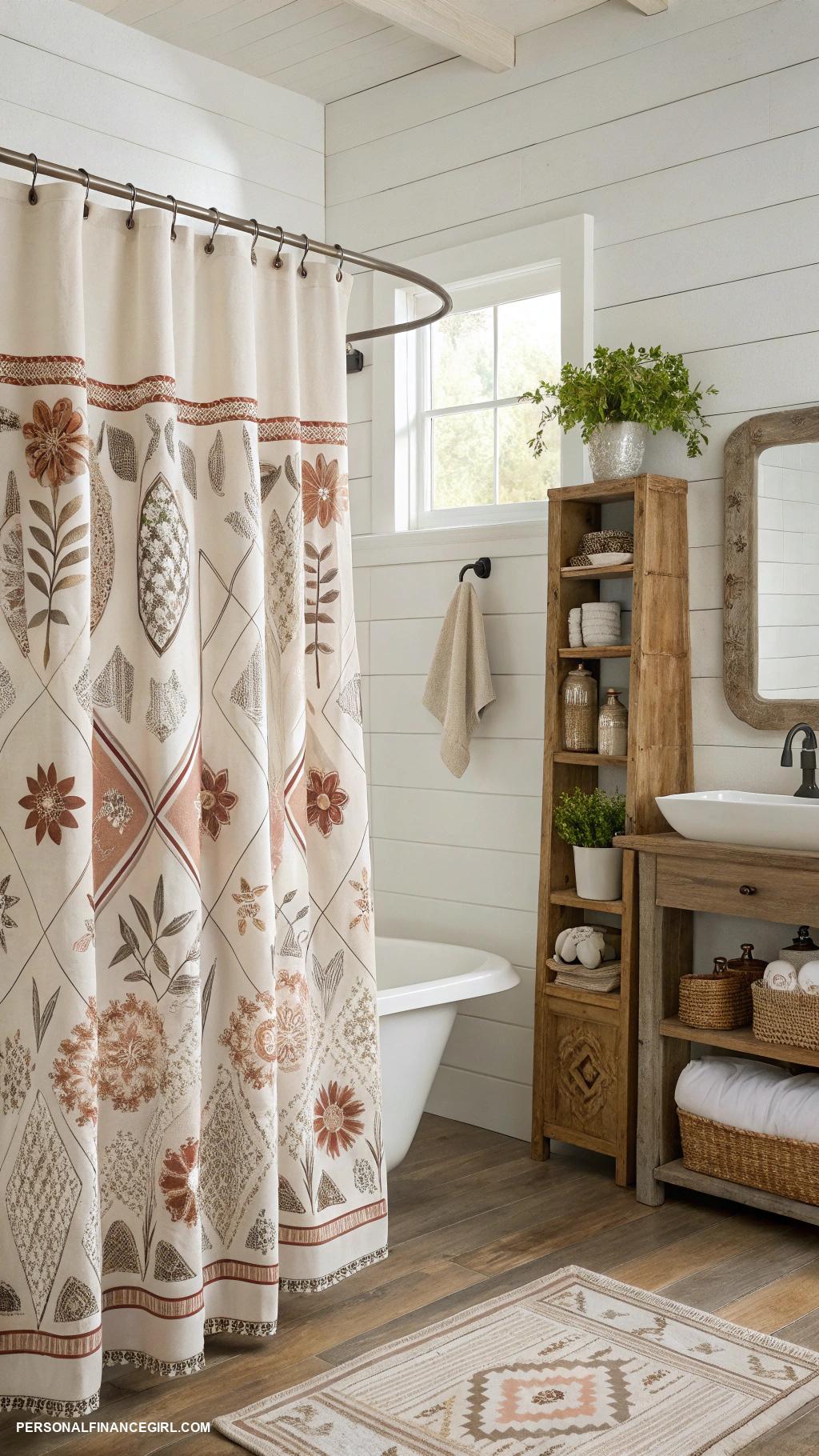 cheap updates for home Change shower curtain for a quick update
