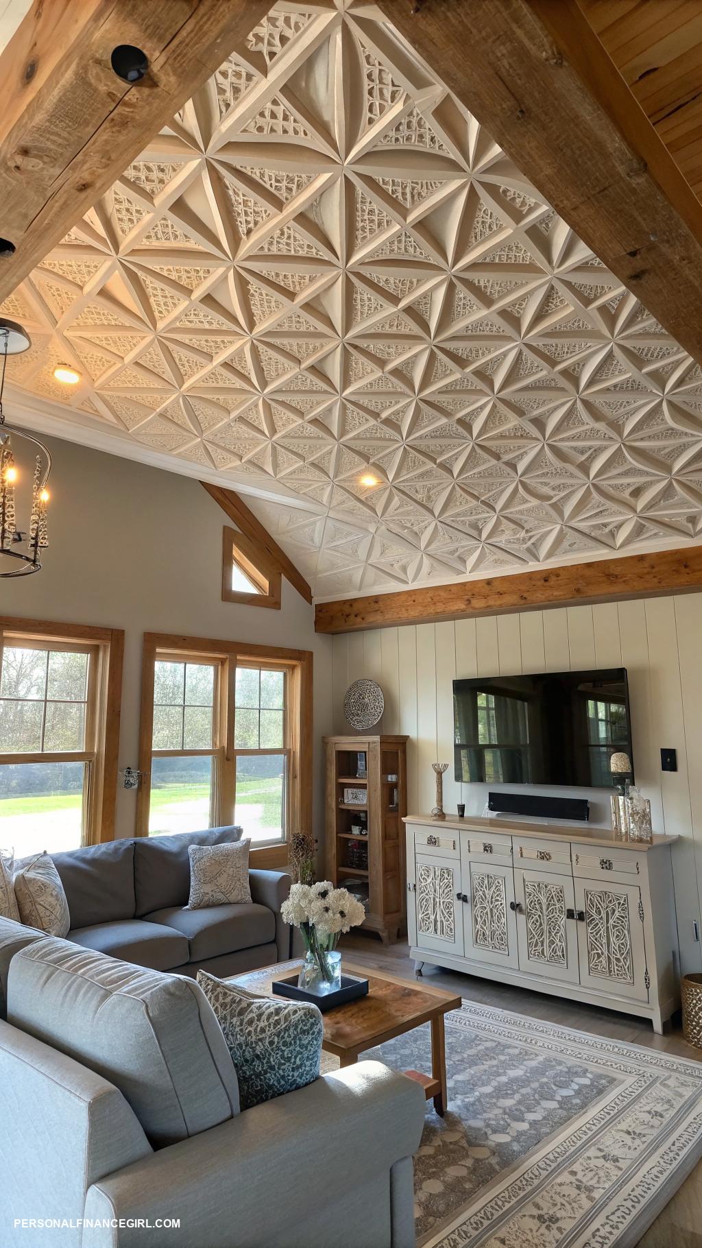 cheap ceiling covering ideas Utilize cardboard for creative 3D shapes