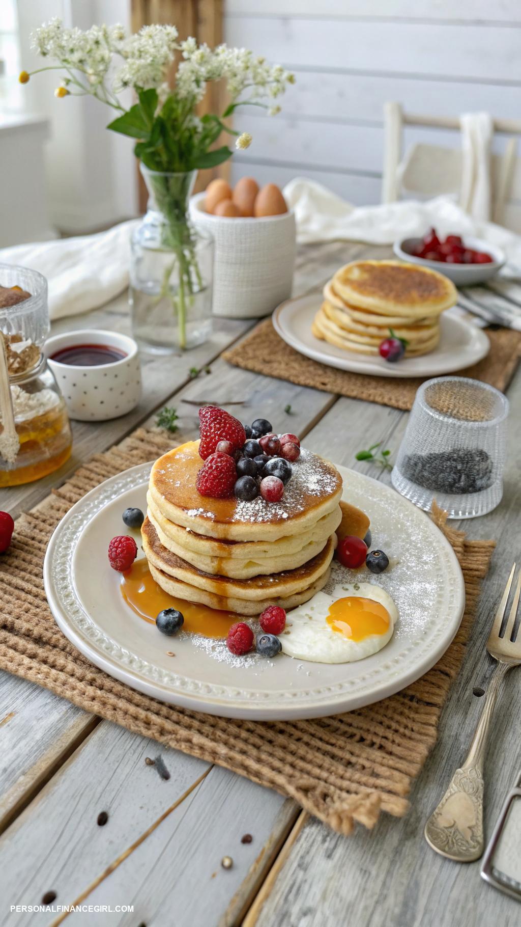 cheap family meals Breakfast for dinner pancakes and eggs