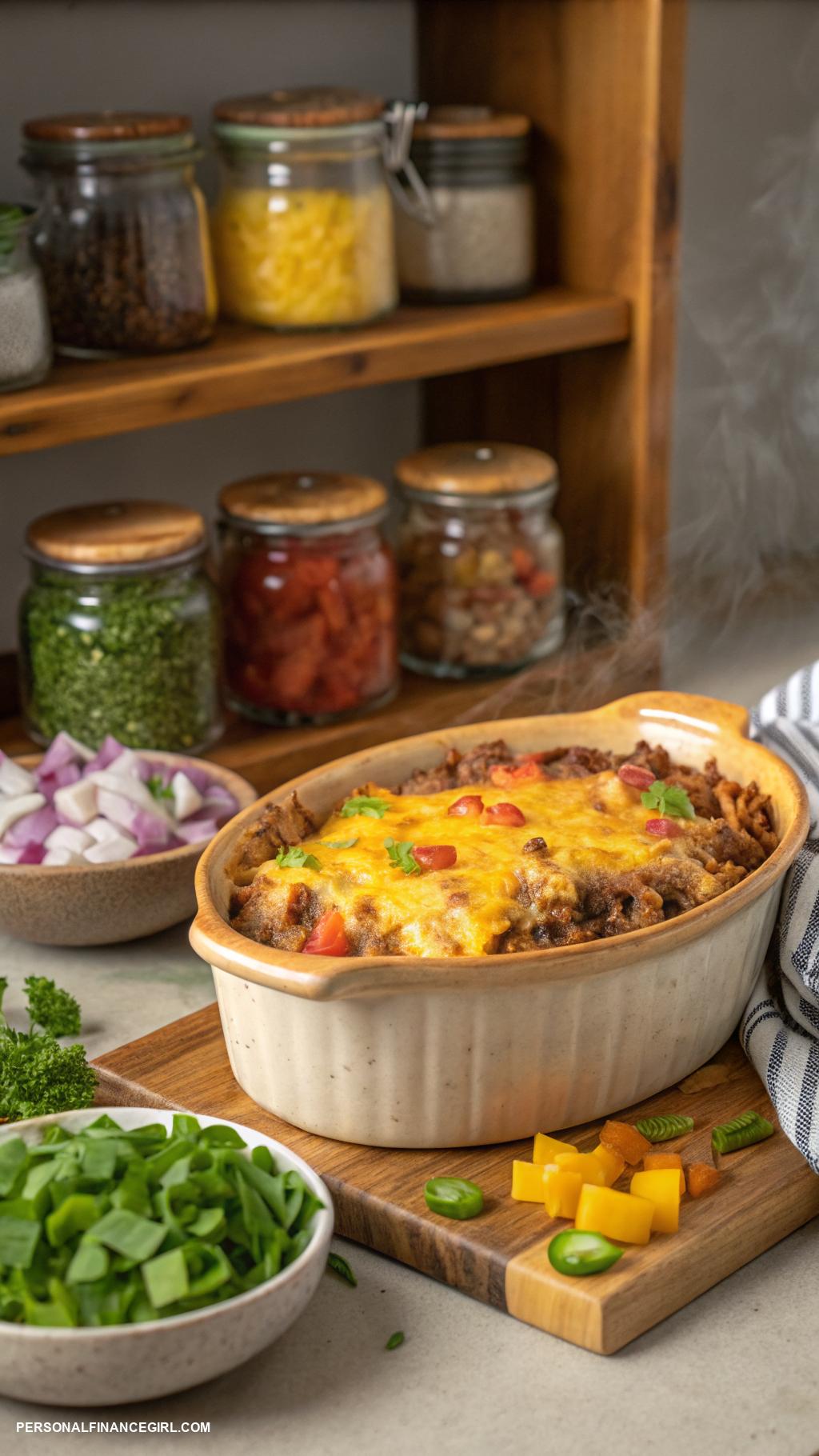 cheap family meals Casserole with ground meat and vegetables