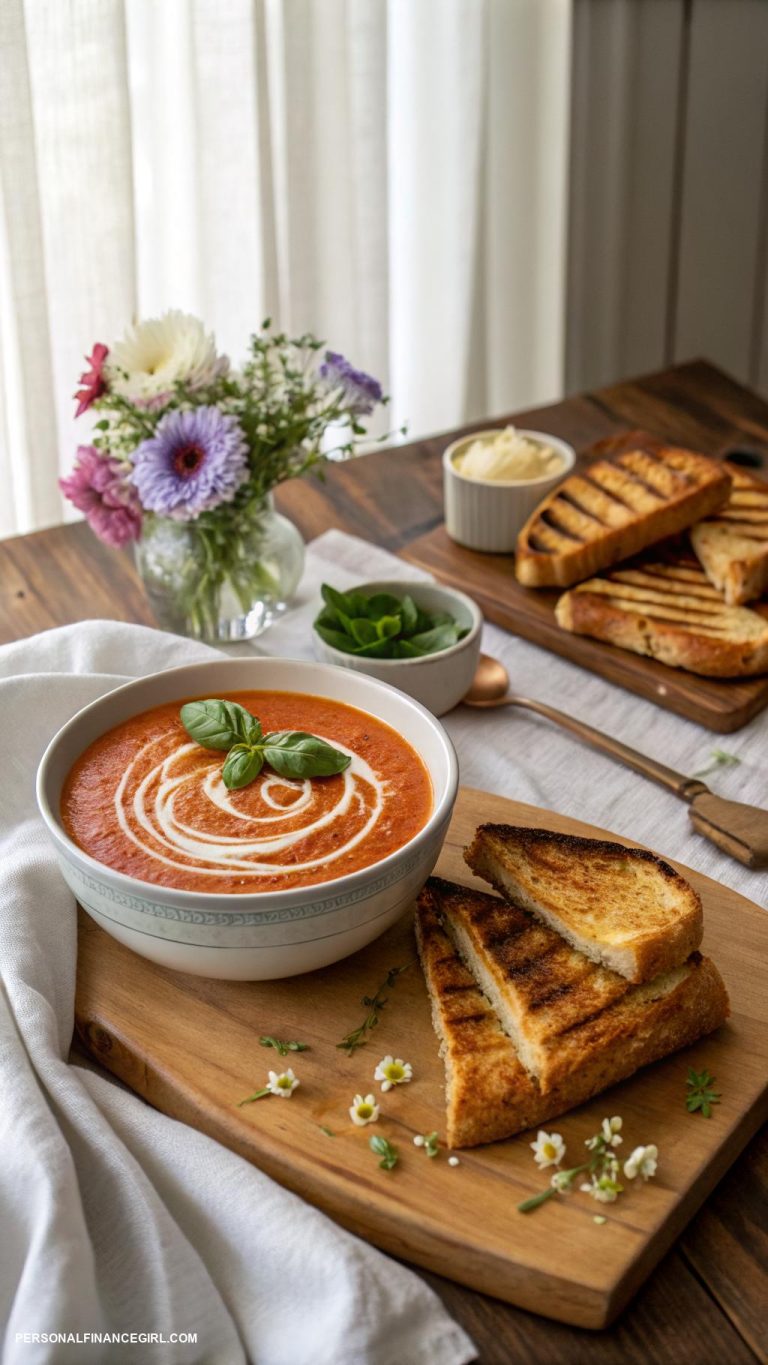 cheap family meals Soup and sandwiches for a cozy meal