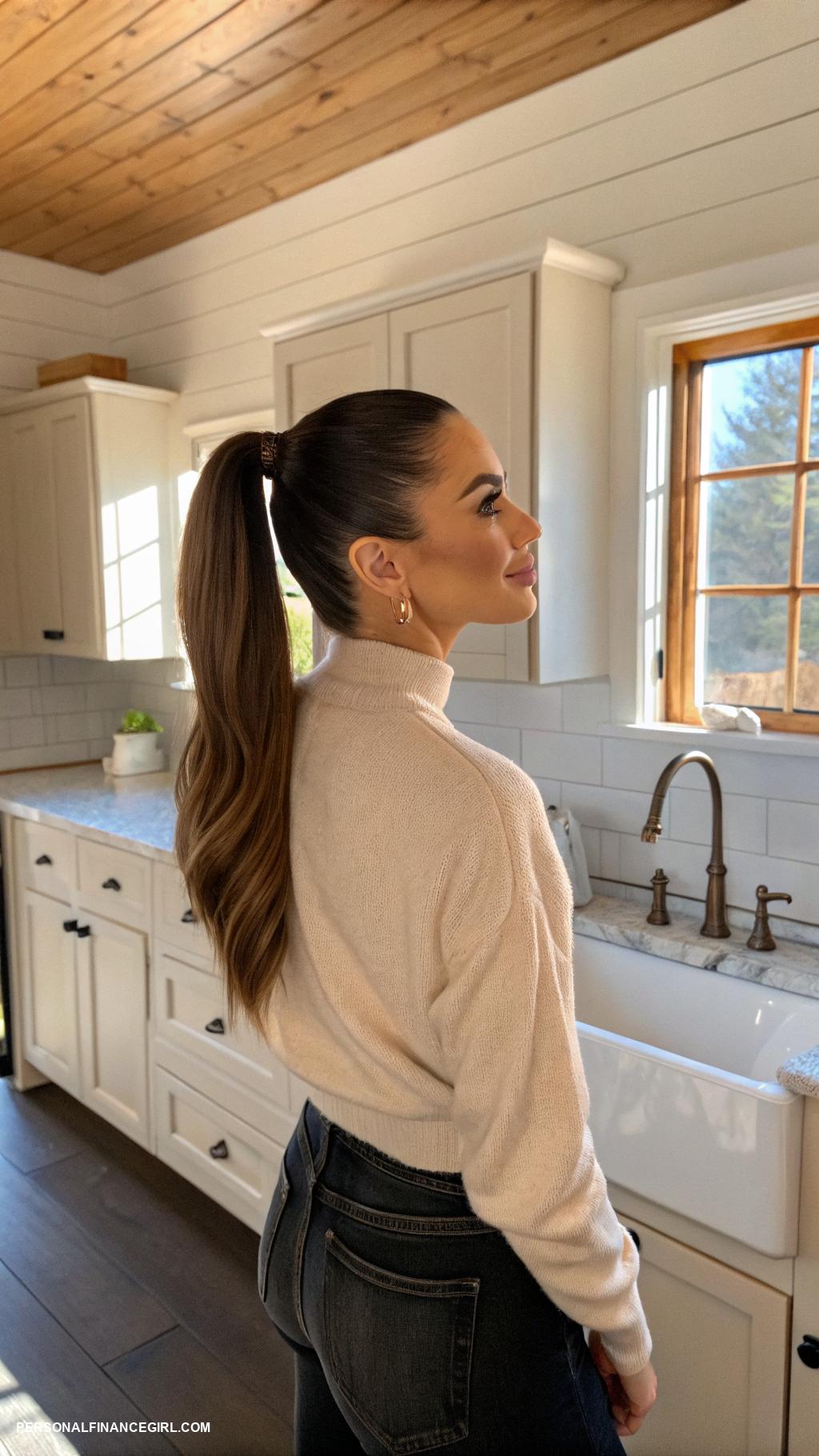 cheap hairstyles Sleek low ponytail with gel