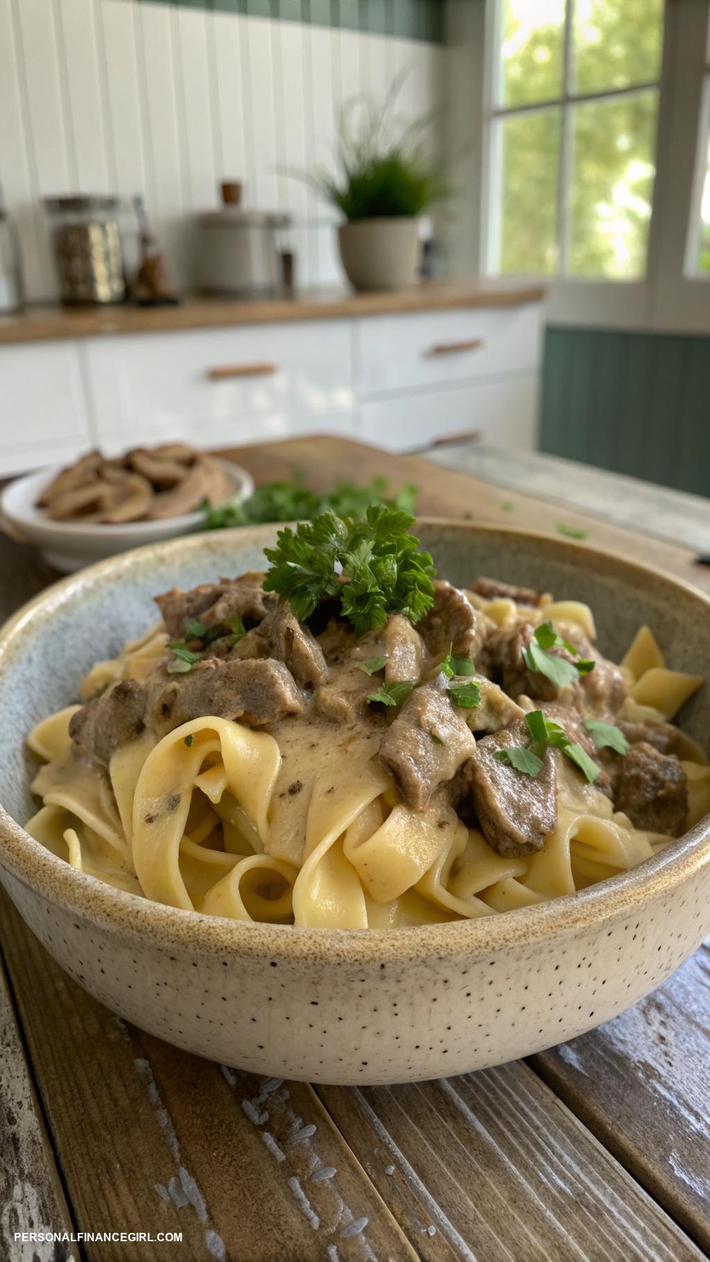 cheap instant pot recipes Beef Stroganoff with Egg Noodles