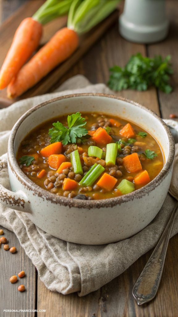 cheap instant pot recipes Lentil Soup with Carrots and Celery