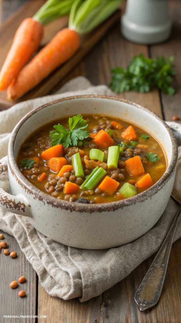cheap instant pot recipes Lentil Soup with Carrots and Celery