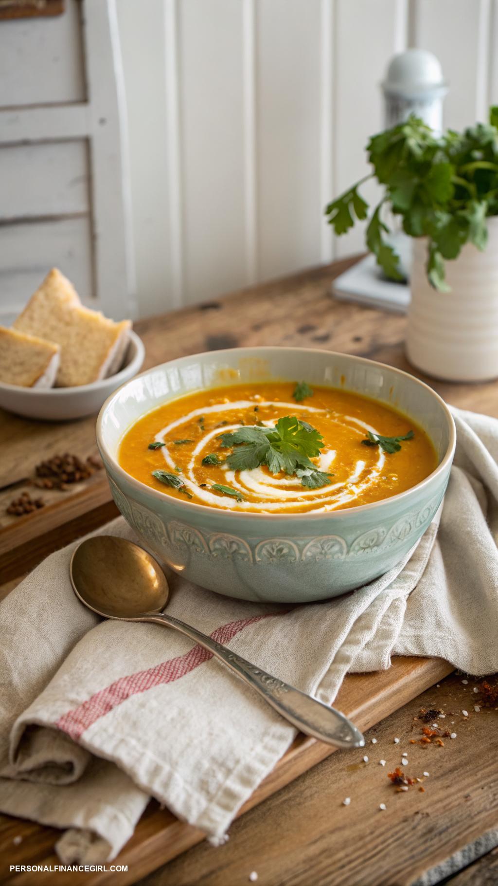 cheap instant pot recipes Pumpkin Soup with Curry Flavor