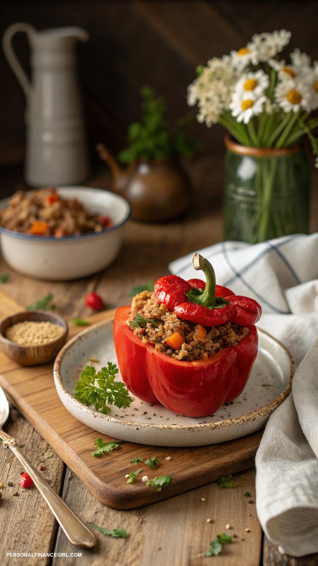cheap instant pot recipes Stuffed Bell Peppers with Ground Turkey
