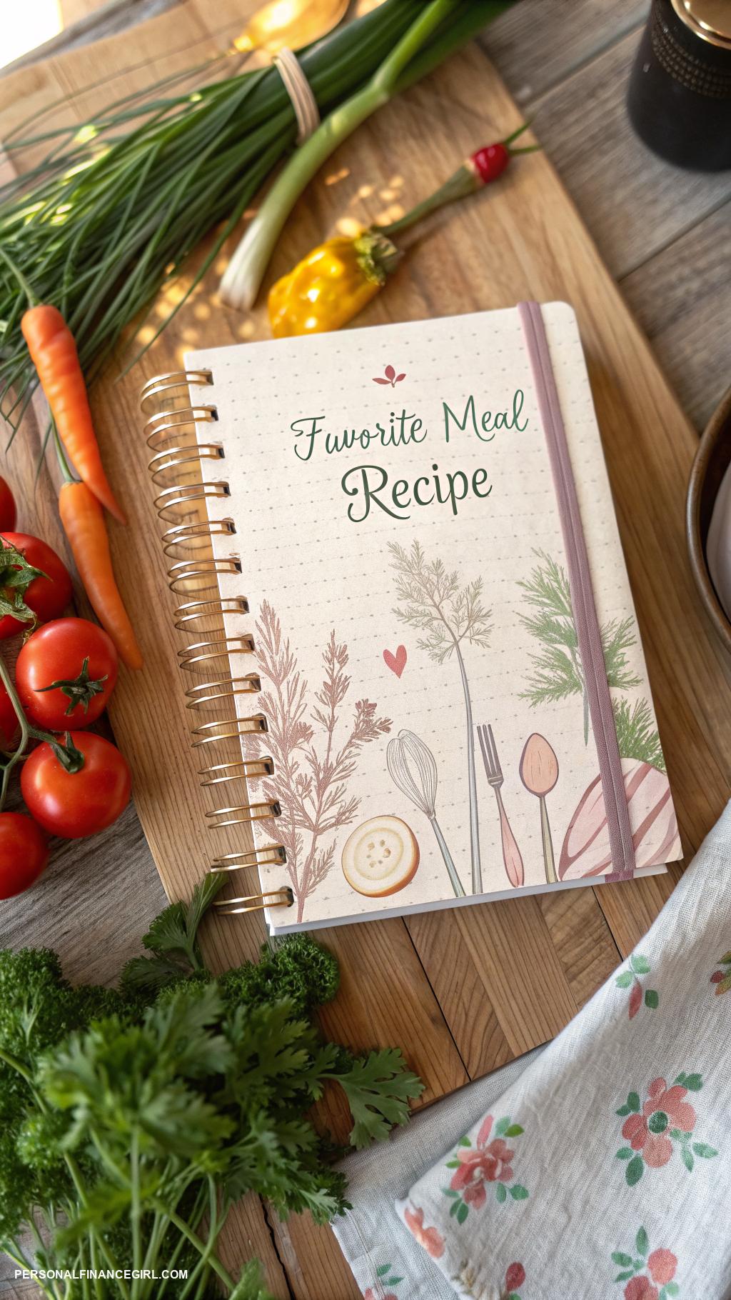 cheap journal ideas Recipe journal for favorite meals