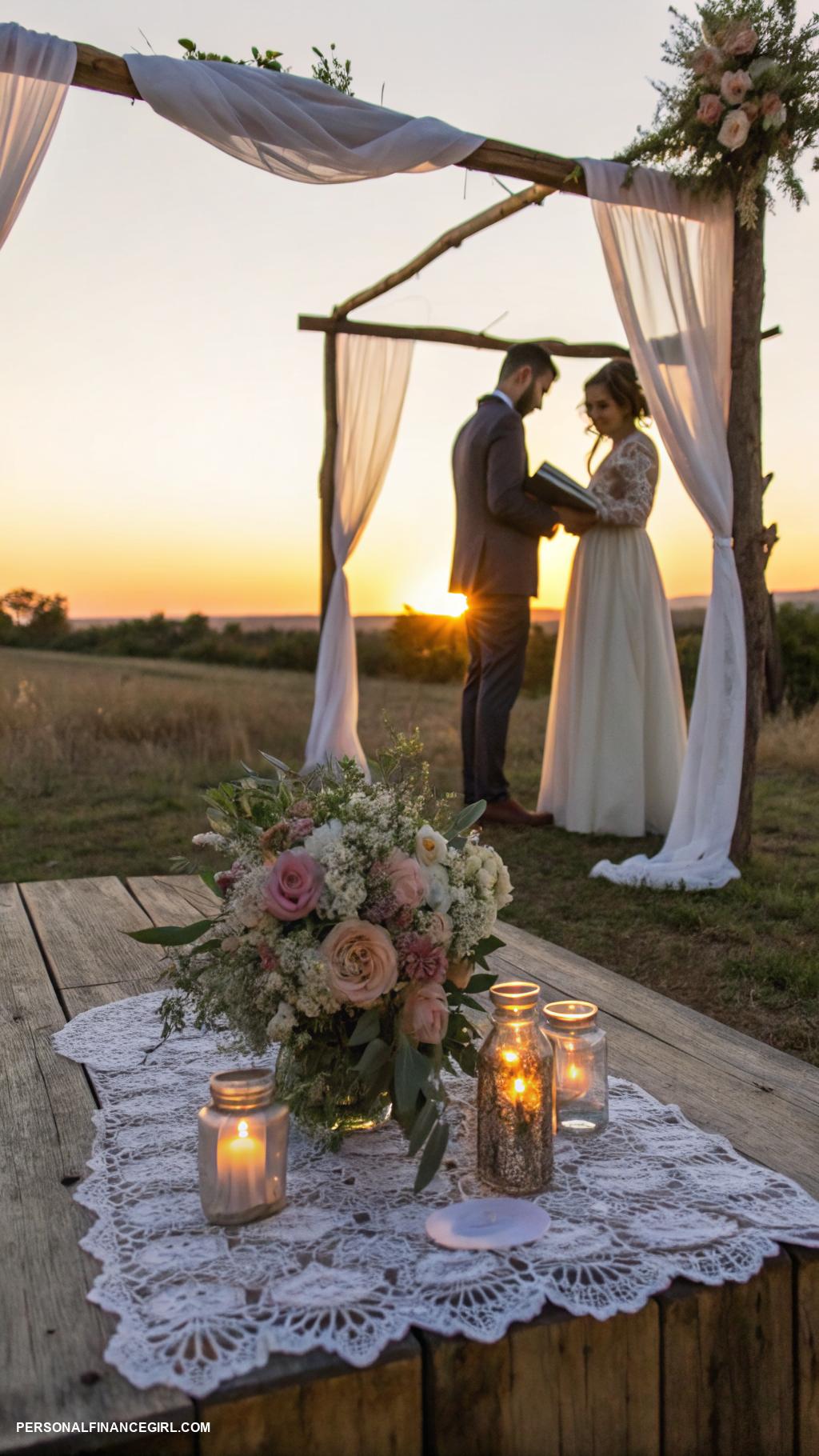 cheap outdoor wedding ideas Choose a sunset ceremony time
