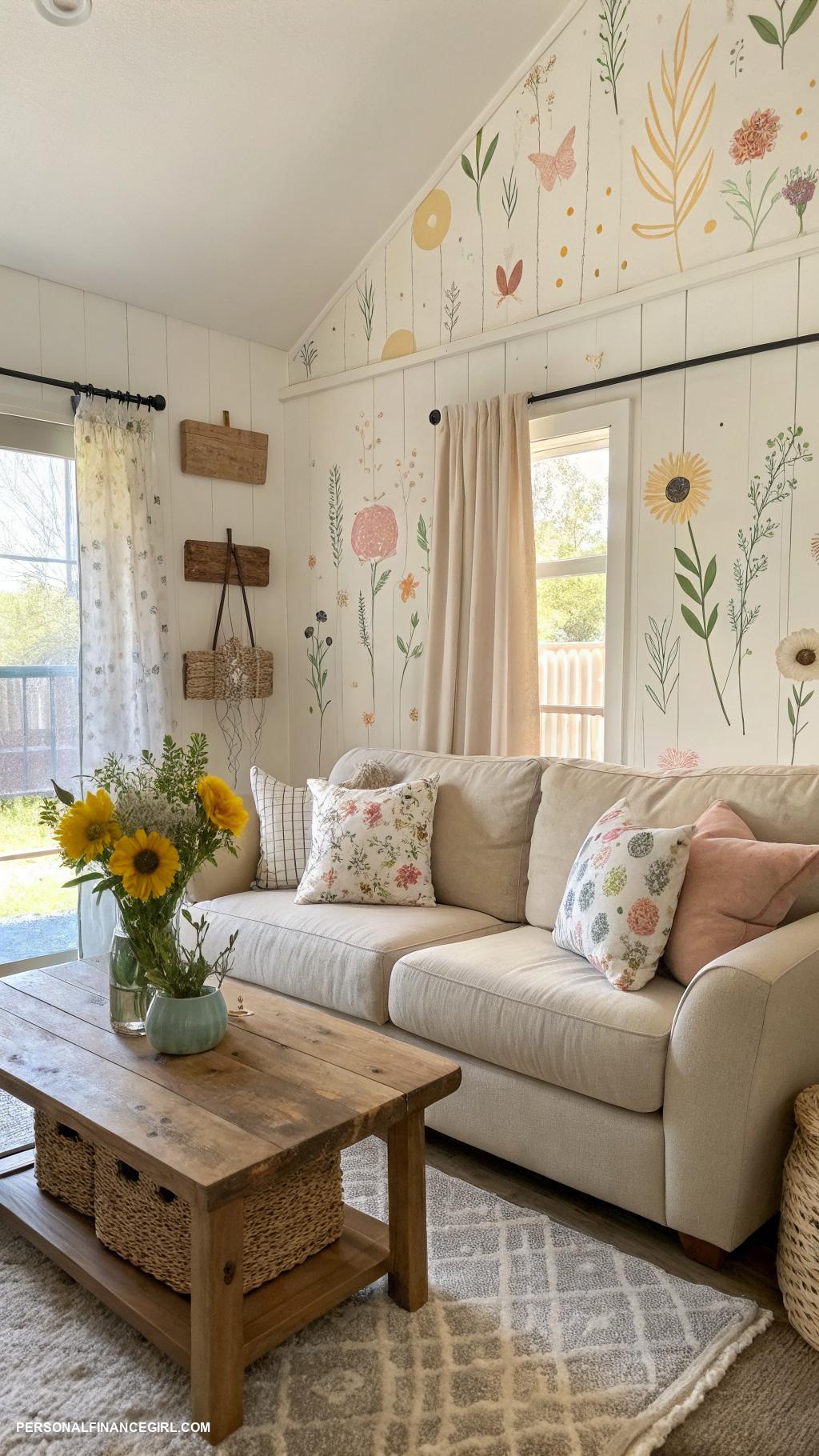 cheap wall covering ideas Apply decals for fun temporary designs