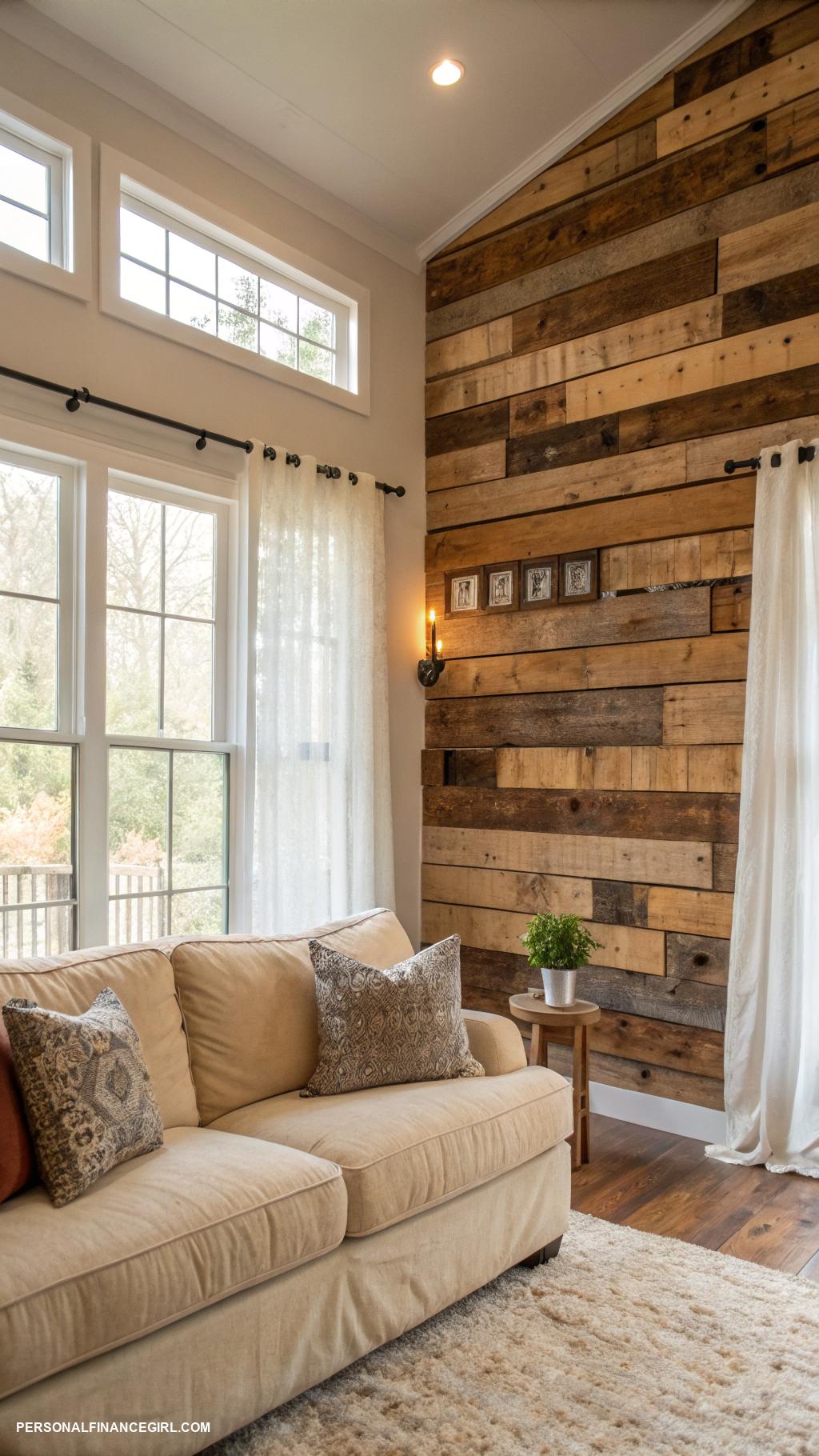 cheap wall covering ideas Install wood pallets for rustic charm