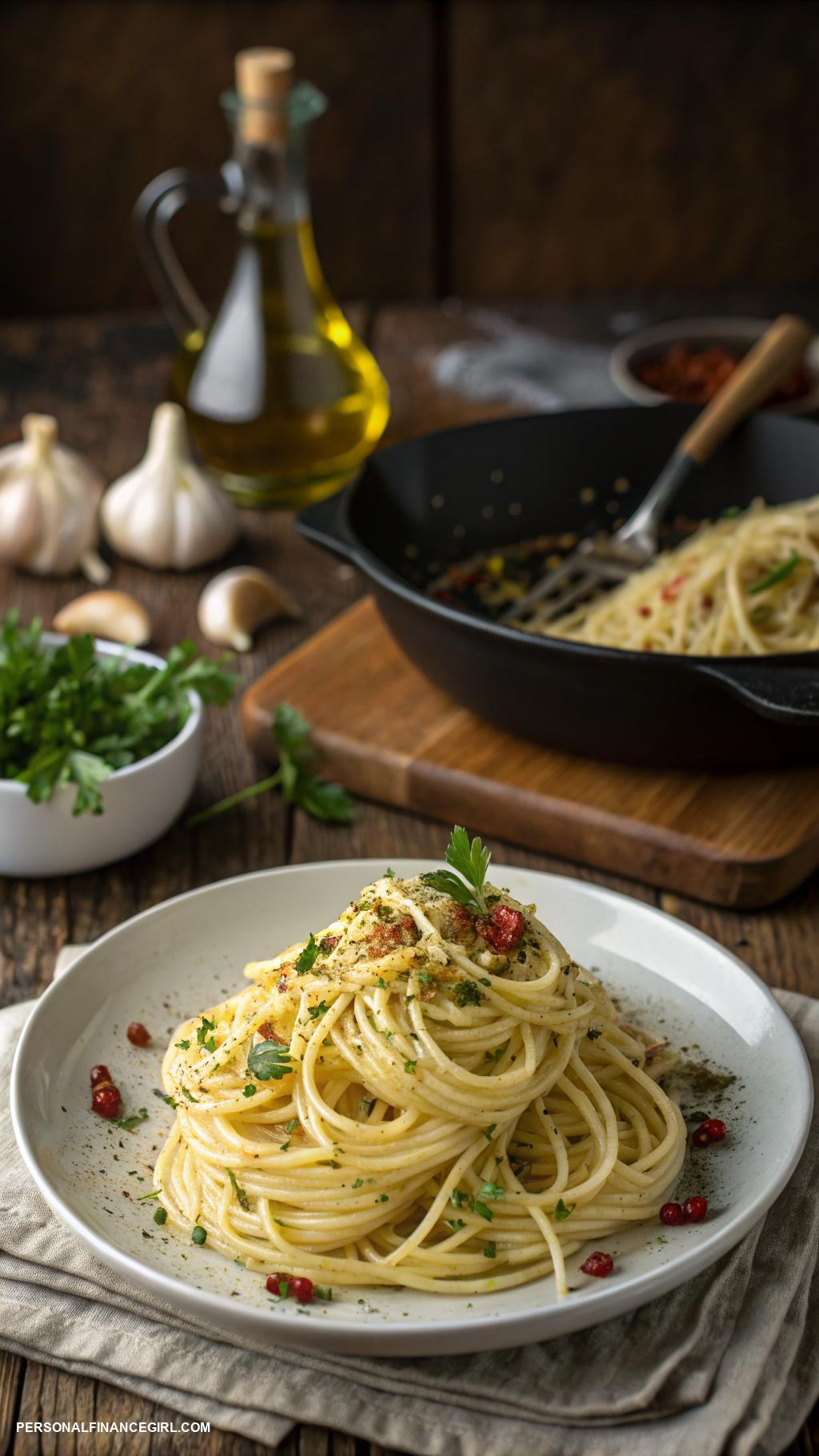cheap yummy dinners Spaghetti with garlic and olive oil