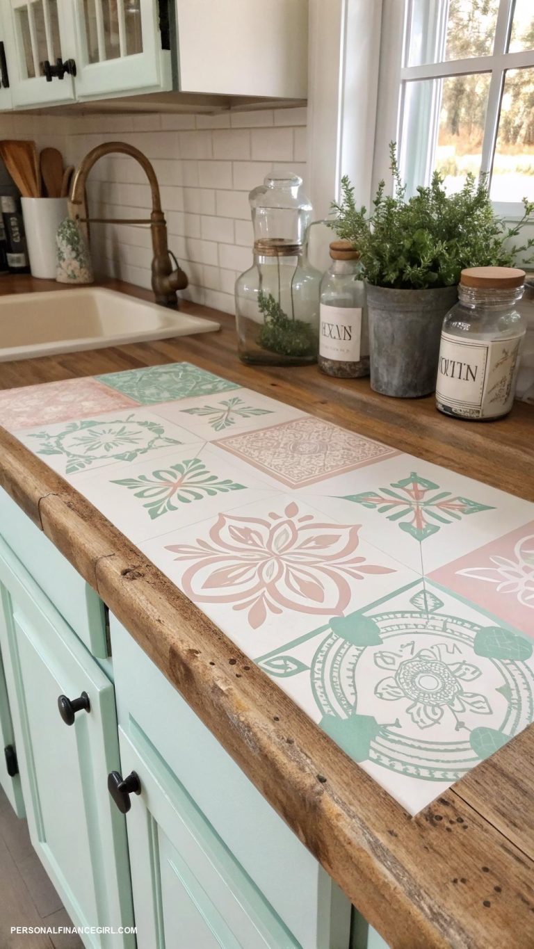 countertop redo cheap Decorate with stencils for a personalized style