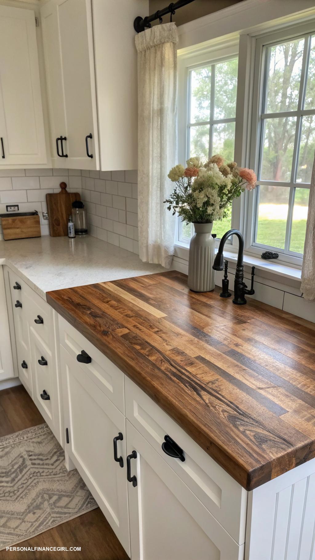 countertop redo cheap Install a butcher block overlay