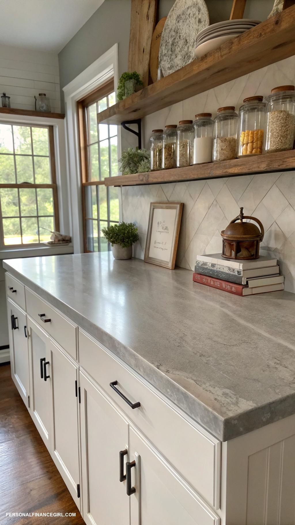 countertop redo cheap Refinish with concrete for a modern look