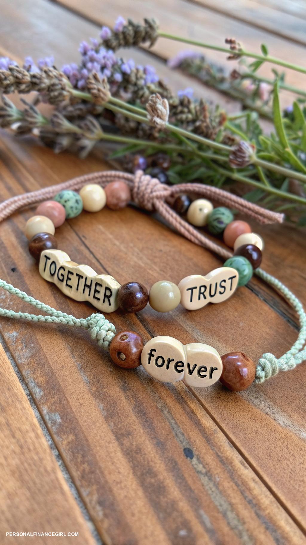 diy valentines gifts Custom friendship bracelets with meaningful words