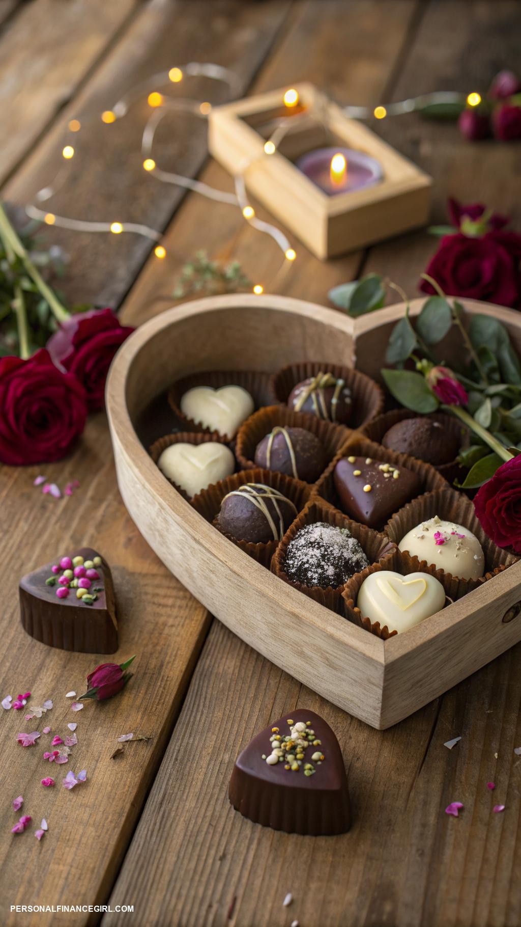 diy valentines gifts Homemade heart shaped chocolates with flavors