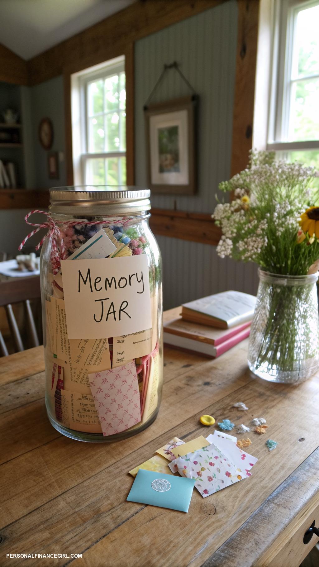 diy valentines gifts Memory jar filled with shared experiences
