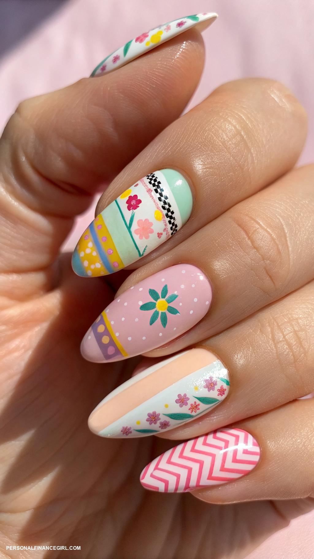 cheap nails Decorate nails with washi tape