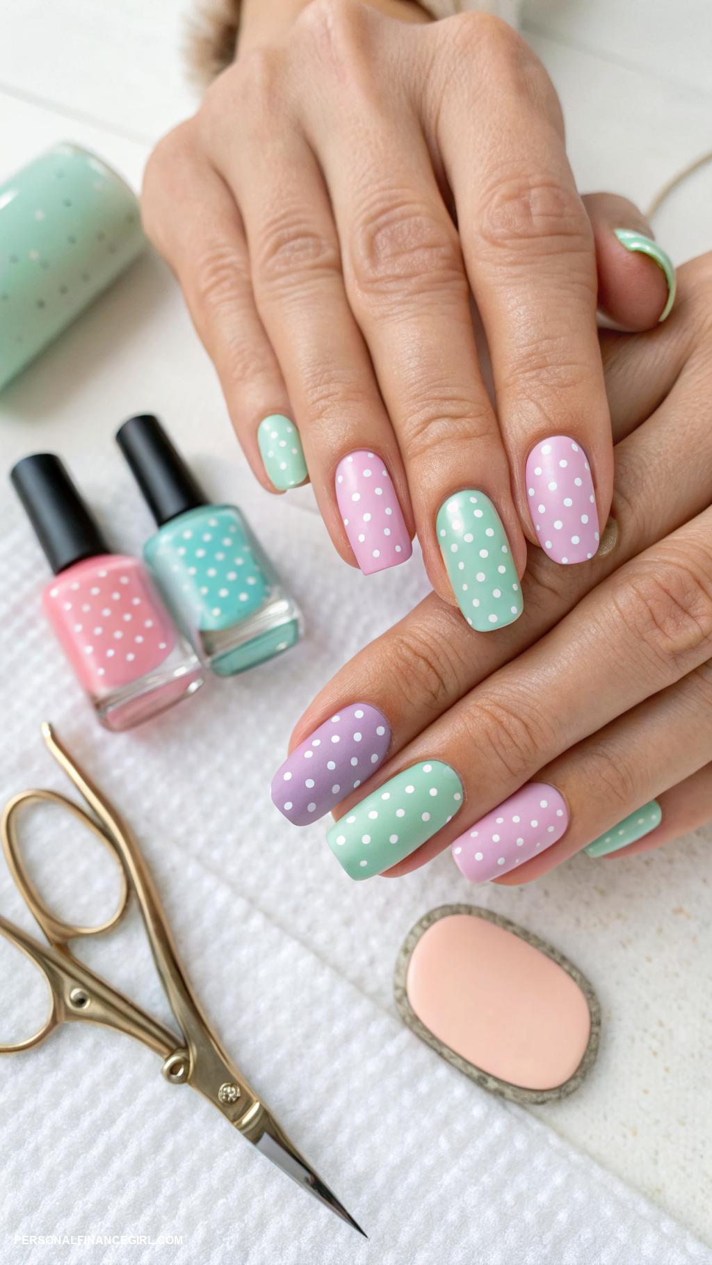 cheap nails Use a straw for polka dot nails