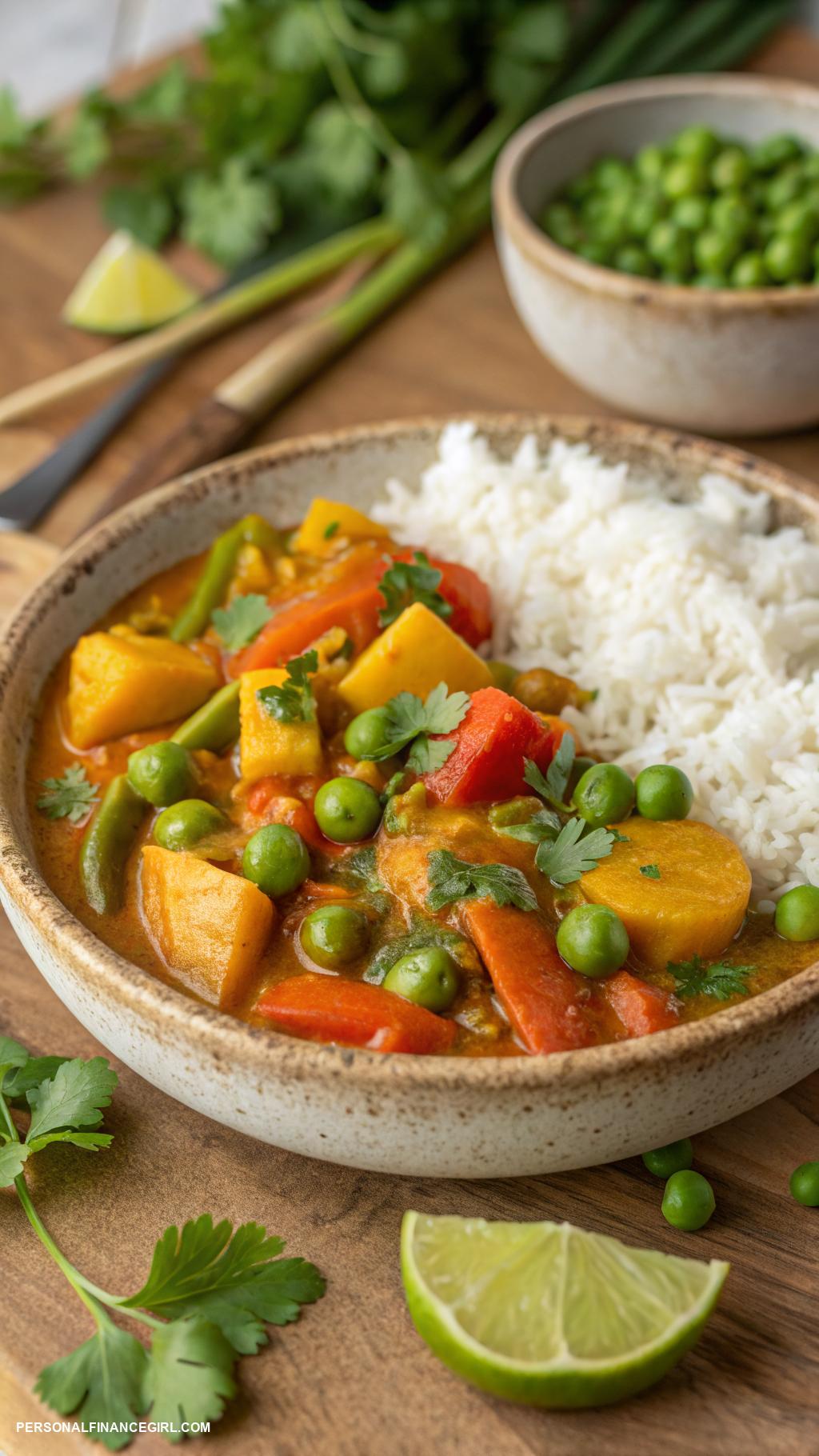 cheap recipes Frozen vegetable curry with rice
