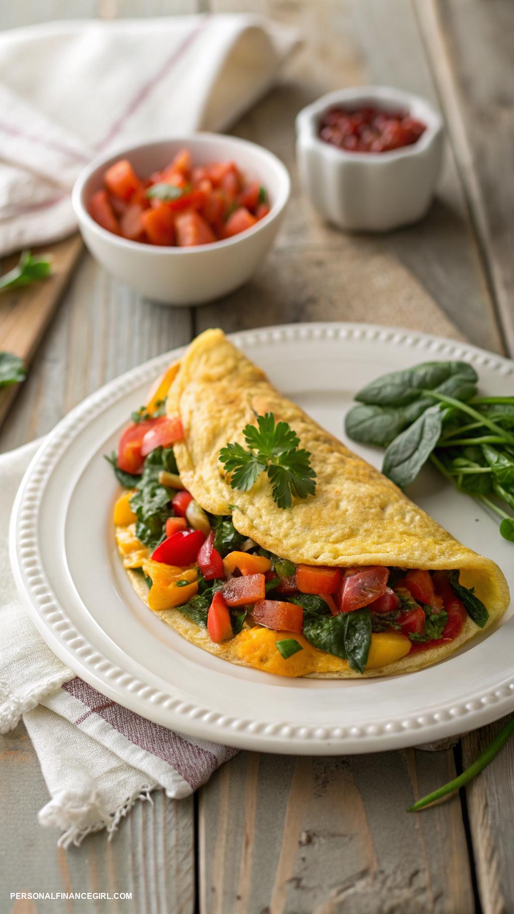 cheap recipes Omelette with leftover veggies