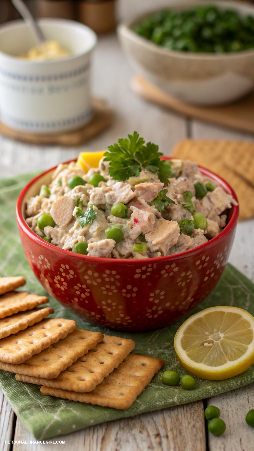 cheap recipes Tuna salad with crackers