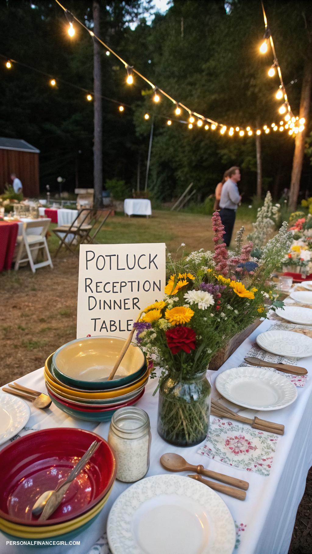 cheap small wedding ideas Opt for a potluck reception dinner